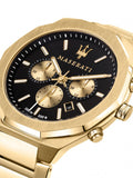 Maserati Stile 45mm Chronograph Black Dial Gold Steel Strap Watch For Men - R8873642001 Buy Now By Maserati
