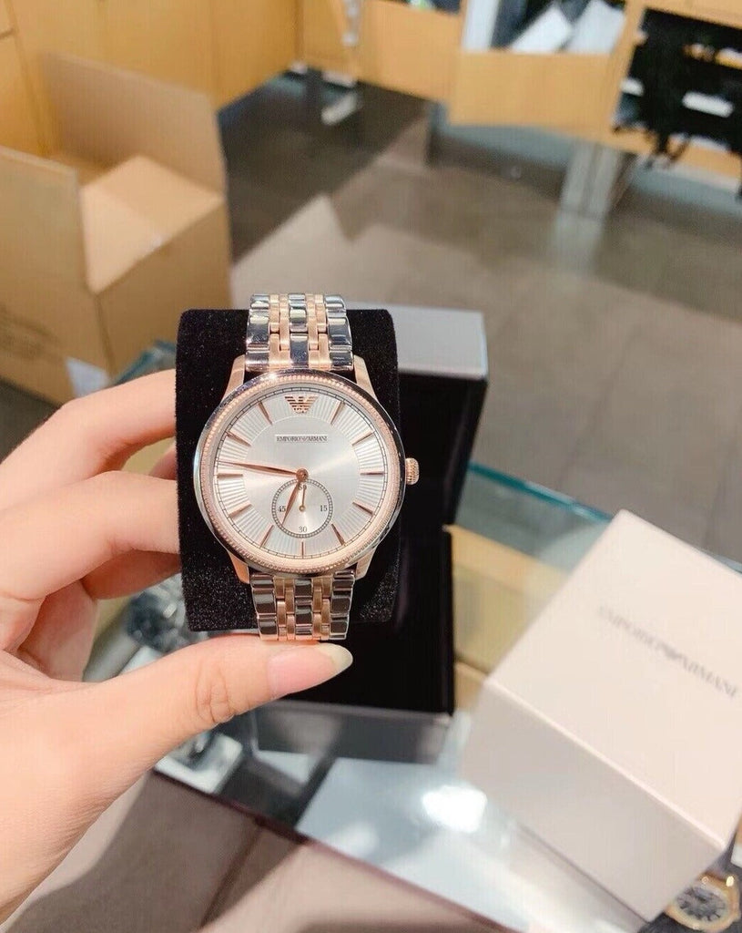 Emporio Armani Classic Silver Dial Two Tone Steel Strap Watch For Men - AR1839 Buy Now By Emporio Armani