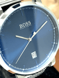 Hugo Boss Horizon Blue Dial Grey Leather Strap Watch for Men - 1513539 Buy Now By Hugo Boss