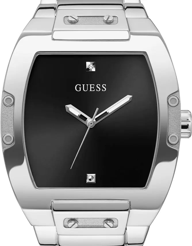 Guess Phoenix Black Dial Silver Steel Strap Watch for Men - GW0387G1 Buy Now By Guess