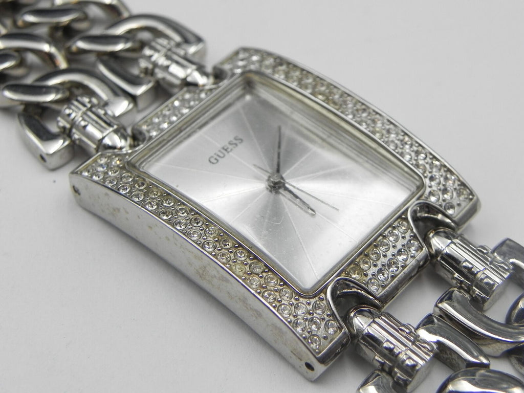 Guess Mod Heavy Metal Diamonds Silver Dial Silver Steel Strap Watch for Women - W95088L1 Buy Now By Guess