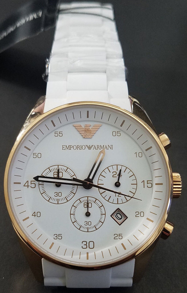 Emporio Armani Sportivo White Dial White Rubber Strap Watch For Men - AR5919 Buy Now By Emporio Armani