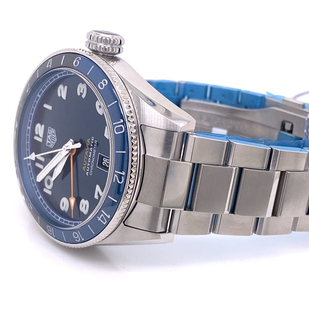 Tag Heuer Autavia Cosc GMT Automatic Blue Dial Silver Steel Strap Watch for Men - WBE511A.BA0650 Buy Now By Tag Heuer