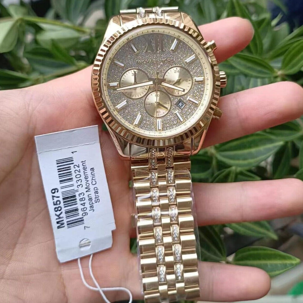 Michael Kors Lexington Chronograph Gold Dial Gold Steel Strap Watch For Men - MK8579 Buy Now By Michael Kors