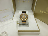 Versace V Metal Icon Gold Dial Black & Silver & Gold Strap Watch for Women - VLC020014 Buy Now By Versace