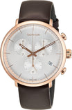 Calvin Klein High Noon Silver Dial Brown Leather Strap Watch for Men - K8M276G6 Buy Now By Calvin Klein