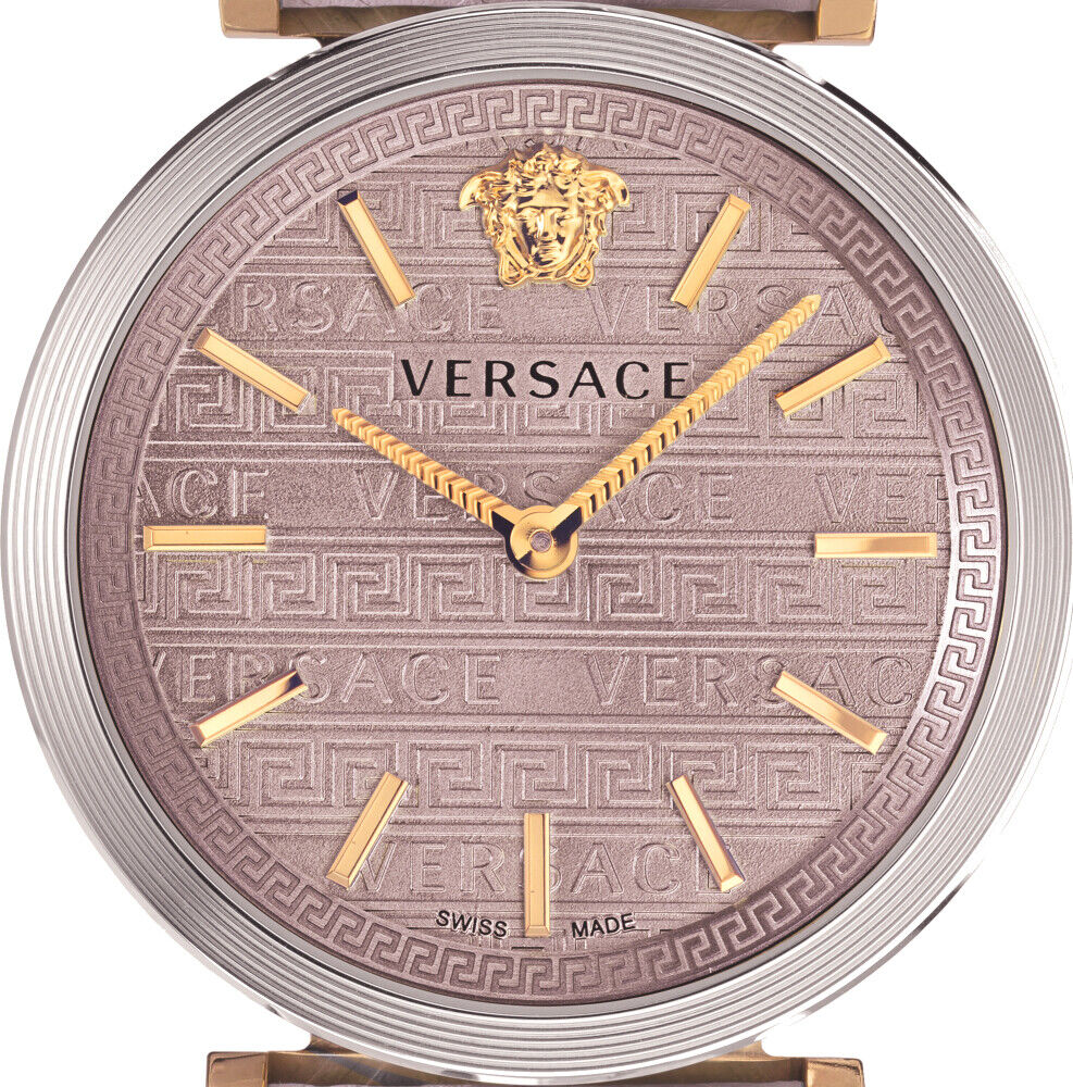 Versace V-Twist Quartz Purple Dial Purple Leather Strap Watch for Women - VELS00219 Buy Now By Versace