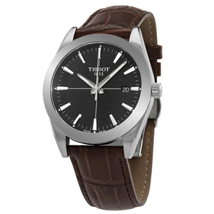 Tissot Gentlemen Black Dial Brown Leather Strap Watch for Men - T127.410.16.051.01 Buy Now By Tissot