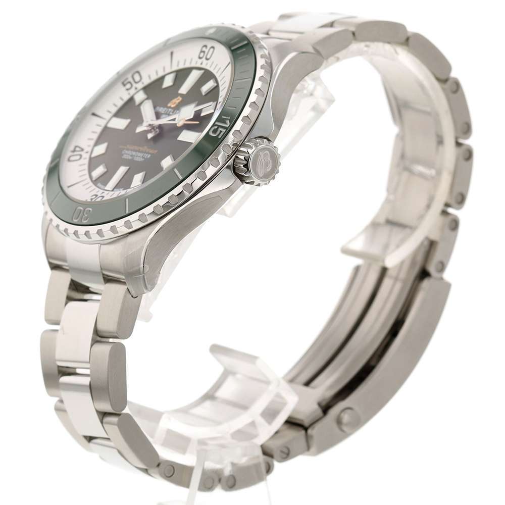 Breitling Superocean Automatic 44mm Navy Green Dial Green Rubber Strap Watch for Men - A17376A31L1A1 Buy Now By Breitling