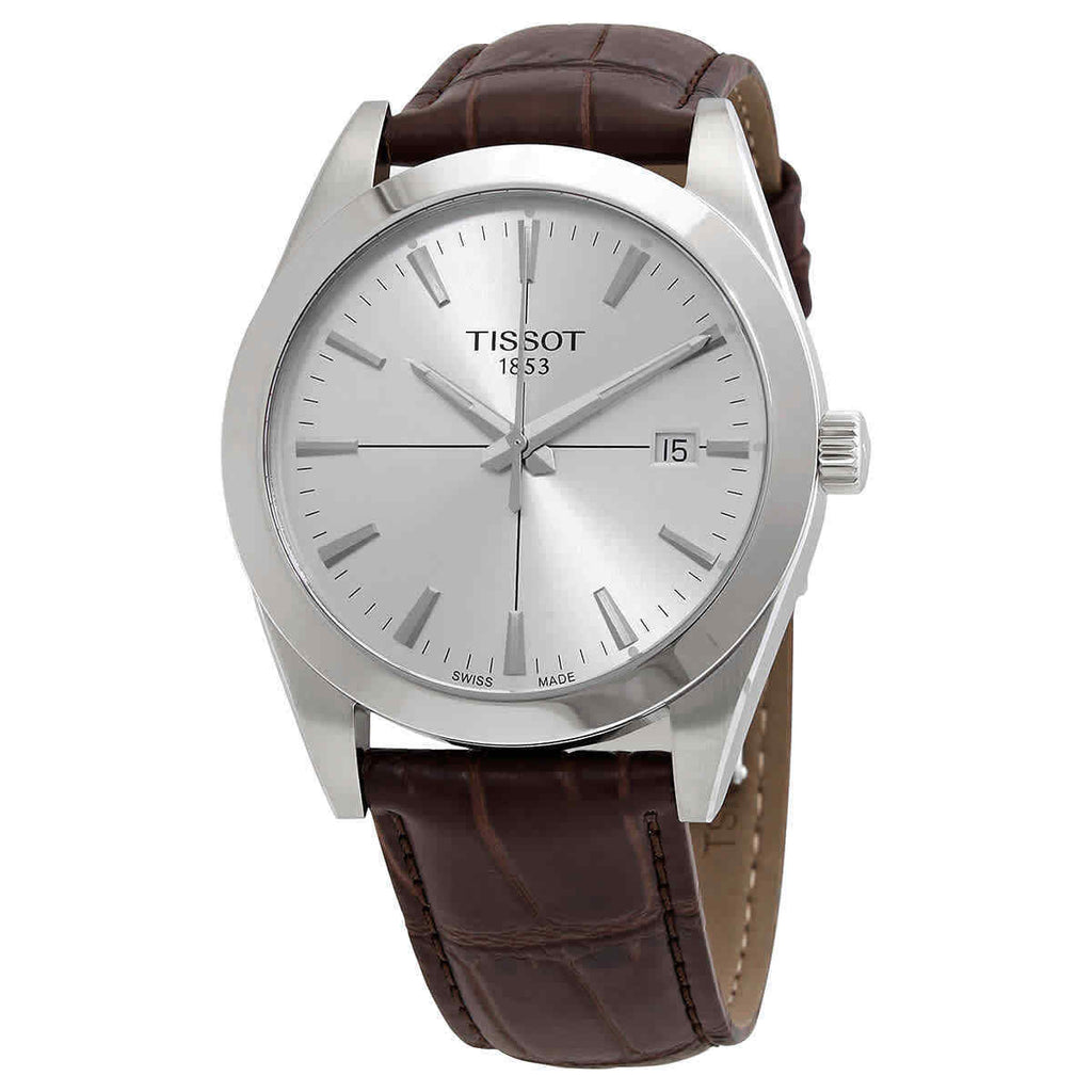 Tissot Gentlemen Silver Dial Brown Leather Strap Watch for Men - T127.410.16.031.01 Buy Now By Tissot