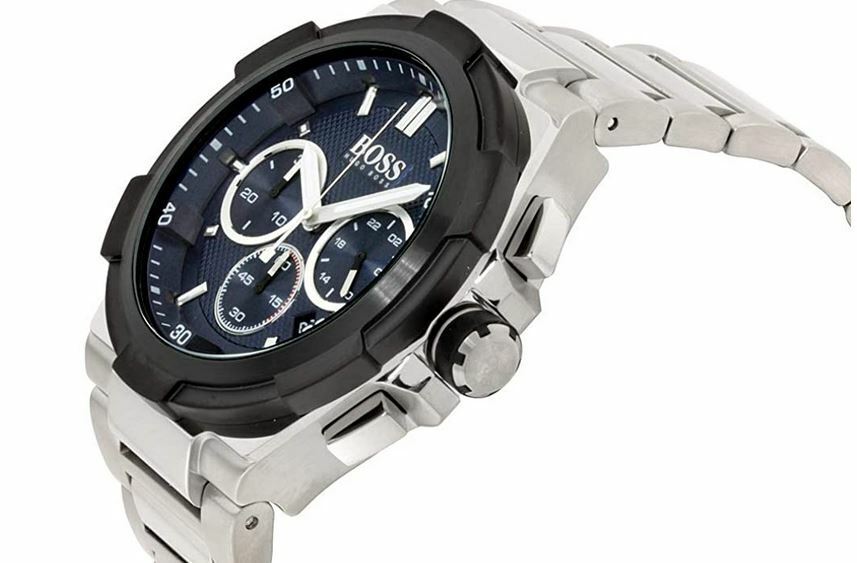 Hugo Boss Supernova Chronograph Blue Dial Silver Steel Strap Watch for Men - 1513360 Buy Now By Hugo Boss