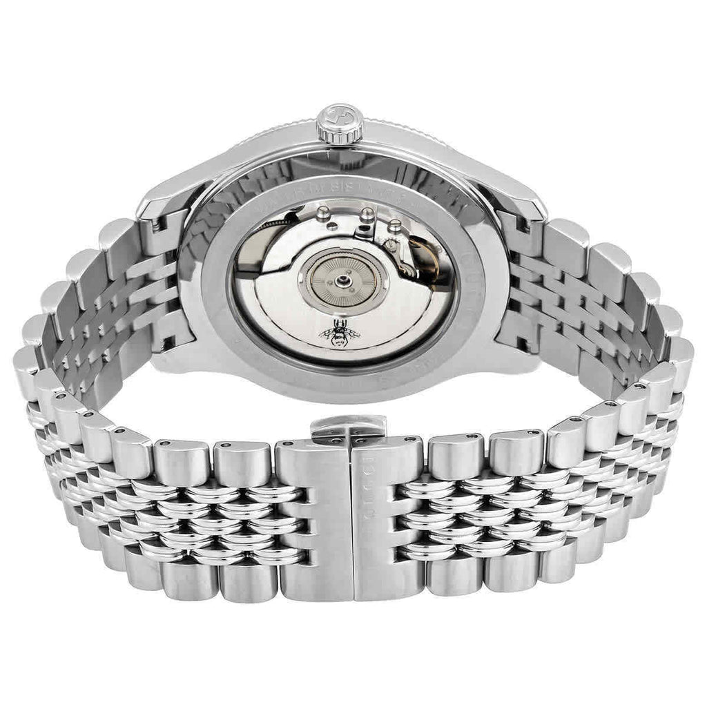 Gucci G Timeless Automatic Black Dial Silver Steel Strap Watch For Men - YA126353 Buy Now By Gucci