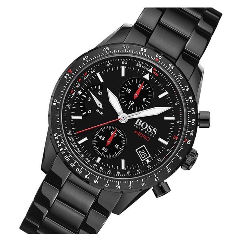 Hugo Boss Aero Black Dial Black Steel Strap Watch for Men - 1513771 Buy Now By Hugo Boss