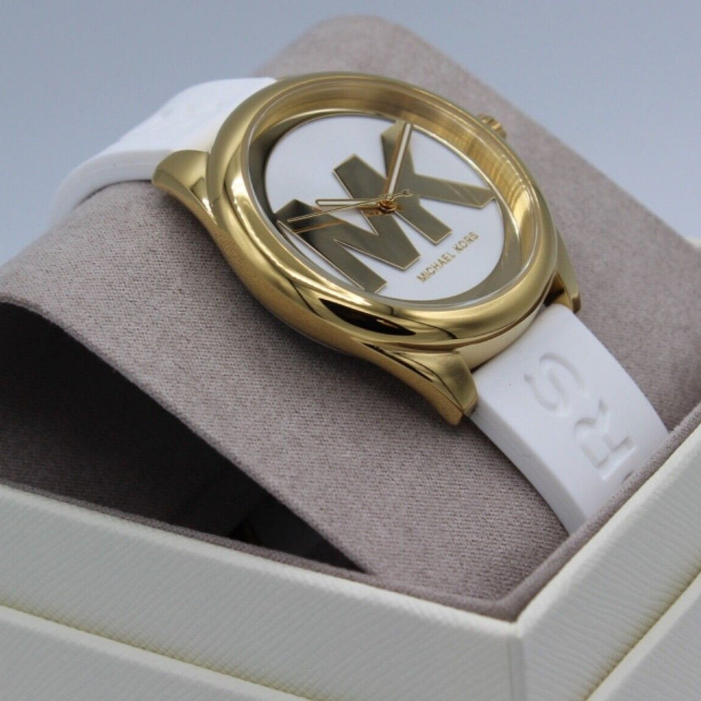 Michael Kors Janelle Three Hand Silver Dial White Rubber Strap Watch For Women - MK7141 Buy Now By Michael Kors