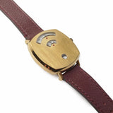 Gucci Grip Quartz Yellow Gold Dial Maroon Leather Strap Watch For Women - YA157405 Buy Now By Gucci