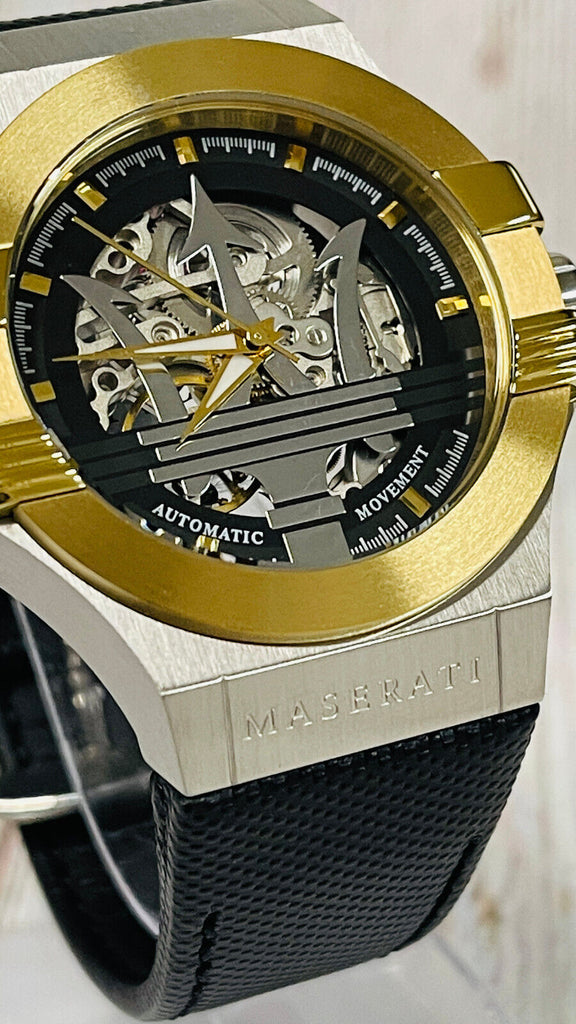 Maserati Potenza Automatic Skeleton Dial Black Leather Strap Watch For Men - R8821108011 Buy Now By Maserati