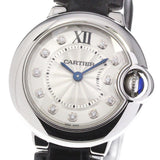 Cartier Ballon Bleu de Cartier Diamonds Silver Dial Black Leather Strap Watch for Women - W4BB0008 Buy Now By Cartier