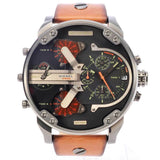 Diesel Mr Daddy 2.0 Chronograph Black Dial Brown Leather Strap Watch For Men - DZ7332 Buy Now By Diesel