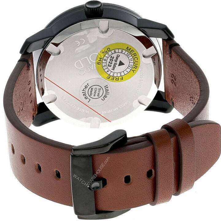 Movado Bold Black Dial Brown Leather Strap Watch For Men - 3600305 Buy Now By Movado