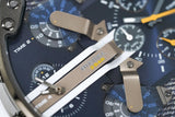 Diesel Big Daddy 2.0 Chronograph Blue Dial Grey Steel Strap Watch For Men - DZ7331 Buy Now By Diesel