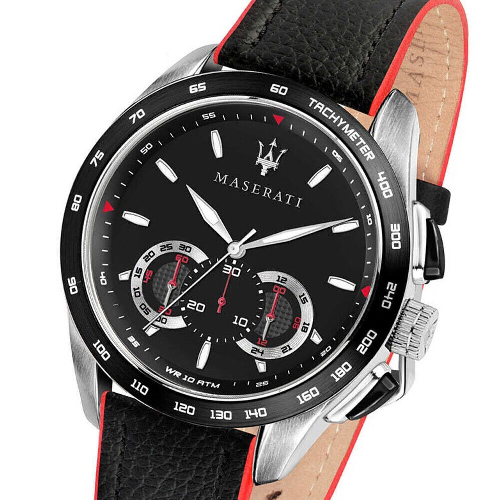 Maserati Traguardo Black Dial Black Leather Strap Watch For Men - R8871612028 Buy Now By Maserati