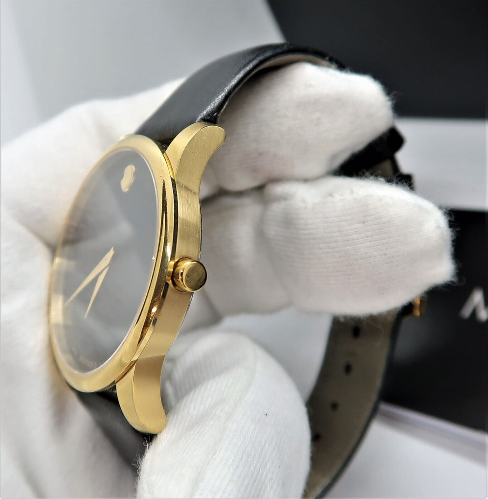 Movado 1881 Automatic Black Dial Black Leather Strap Watch For Men - 606875 Buy Now By Movado