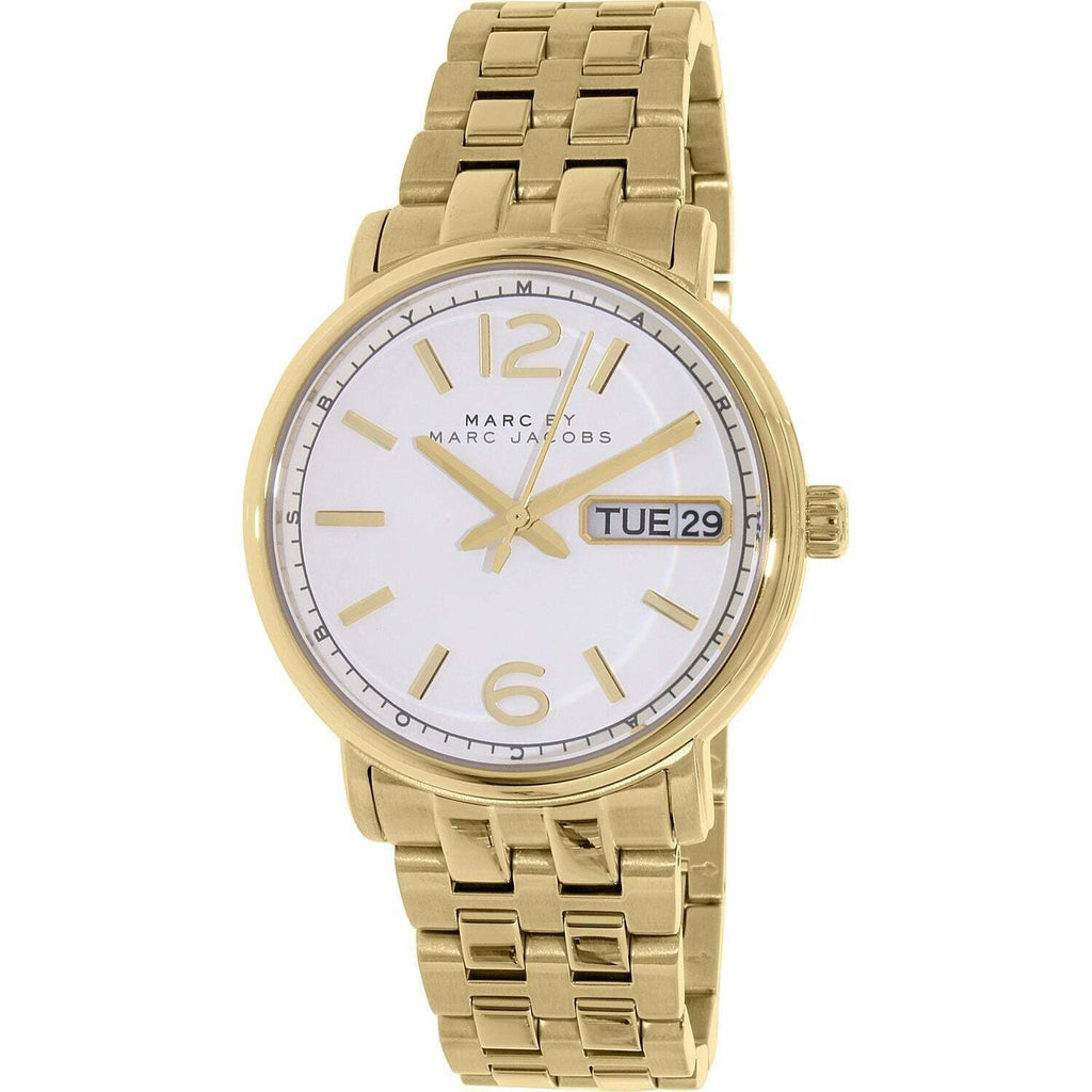 Marc Jacobs Fergus White Dial Gold Steel Strap Watch for Women - MBM8647 Buy Now By Marc Jacobs