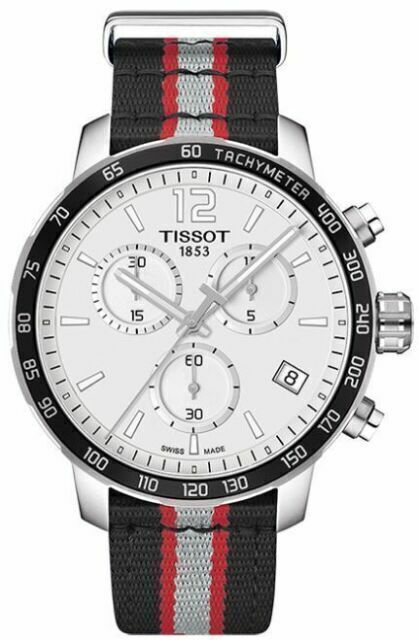 Tissot Quickster Chronograph NBA Toronto Raptors White Dial Two Tone NATO Strap Watch for Men - T095.417.17.037.16 Buy Now By Tissot