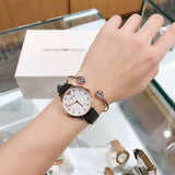 Emporio Armani Kappa Mother of Pearl Dial Black Leather Strap Watch For Women - AR80011 Buy Now By Emporio Armani