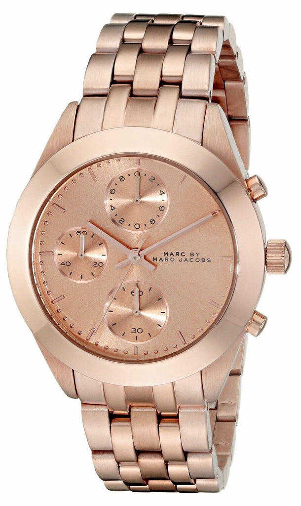 Marc Jacobs Peeker Chronograph Rose Gold Dial Rose Gold Steel Strap Watch for Women - MBM3394 Buy Now By Marc Jacobs