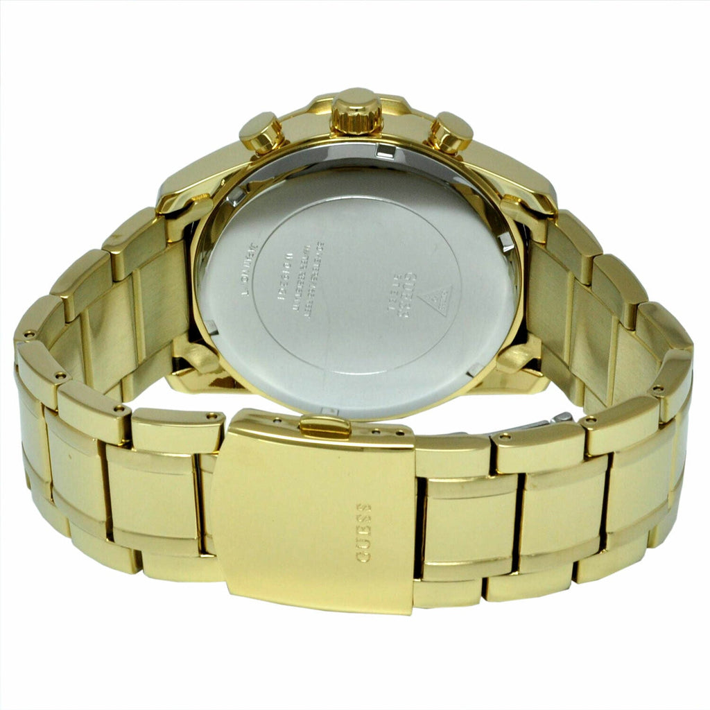 Guess Optic Multifunction Black Dial Gold Steel Strap Watch for Men - W0193G1 Buy Now By Guess