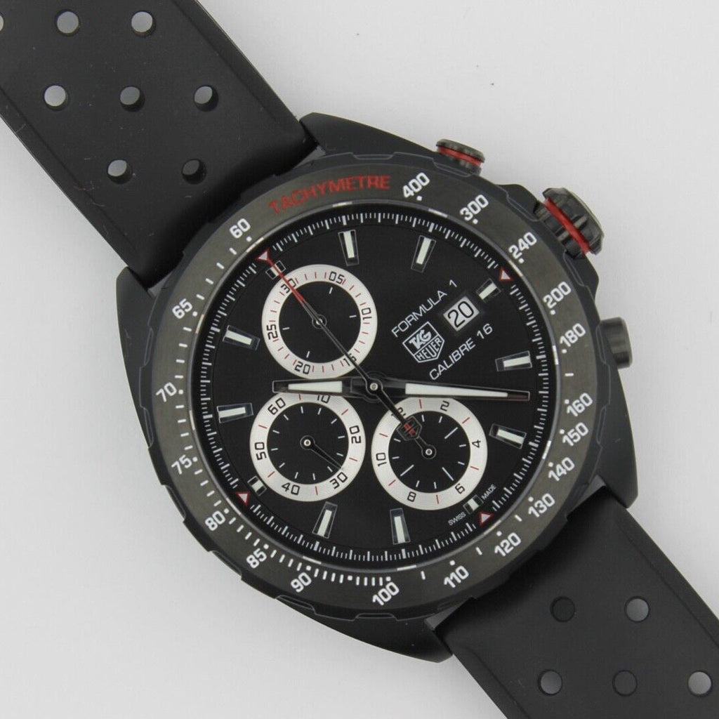 Tag Heuer Formula 1 Automatic Chronograph Black Dial Black Leather Strap Watch for Men - CAZ2011.FT8024 Buy Now By Tag Heuer