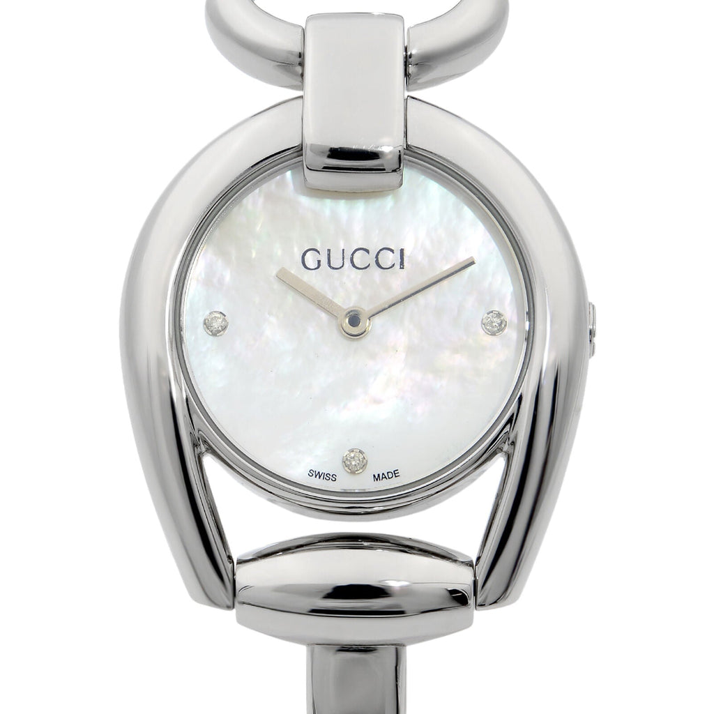 Gucci Horsebit Collection Diamonds Mother of Pearl Dial Silver Steel Strap Watch For Women - YA139506 Buy Now By Gucci