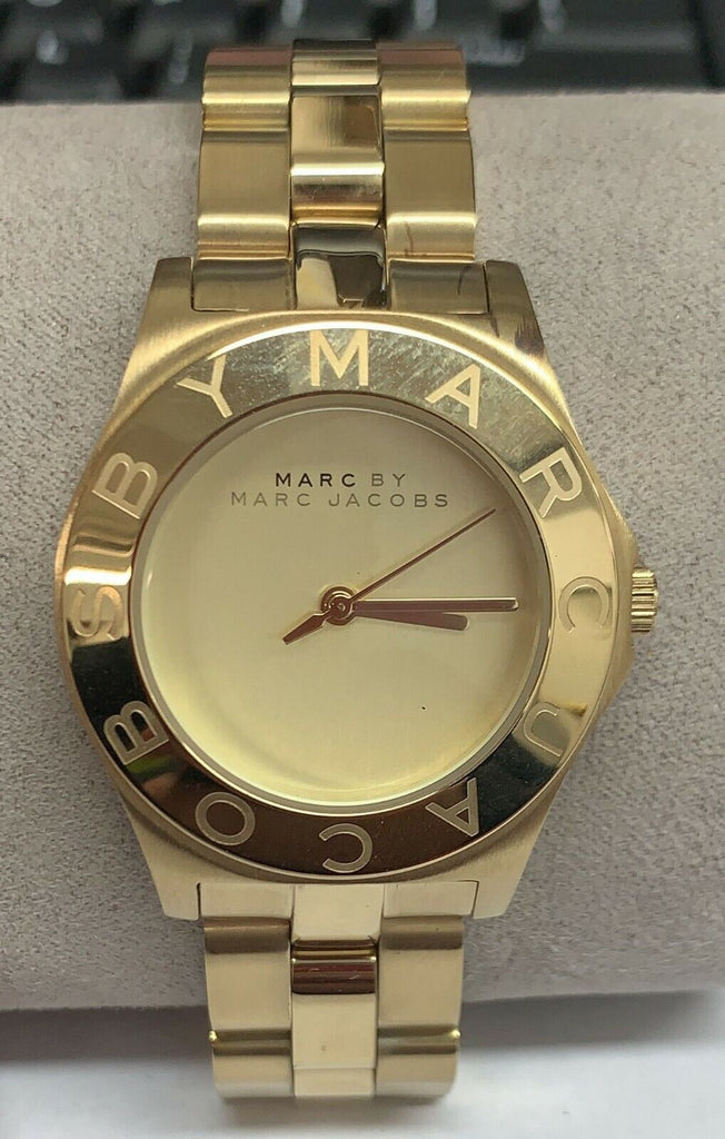 Marc Jacobs Blade Gold Dial Gold Steel Strap Watch for Women - MBM3126 Buy Now By Marc Jacobs