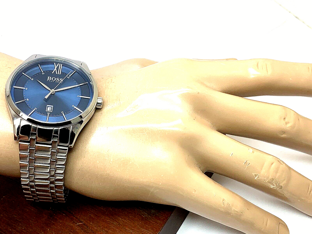 Hugo Boss Governer Blue Dial Silver Steel Strap Watch for Men - 1513487 Buy Now By Hugo Boss