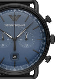 Emporio Armani Aviator Chronograph Blue Dial Black Mesh Bracelet Watch For Men - AR11201 Buy Now By Emporio Armani