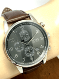 Hugo Boss Navigator Grey Dial Brown Leather Strap Watch for Men - 1513494 Buy Now By Hugo Boss