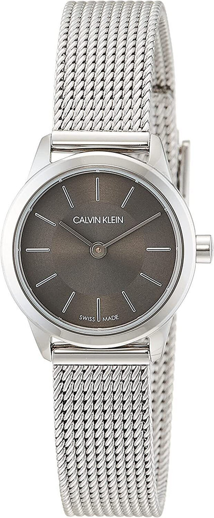 Calvin Klein Minimal Grey Dial Silver Mesh Bracelet Watch for Women - K3M23124 Buy Now By Calvin Klein