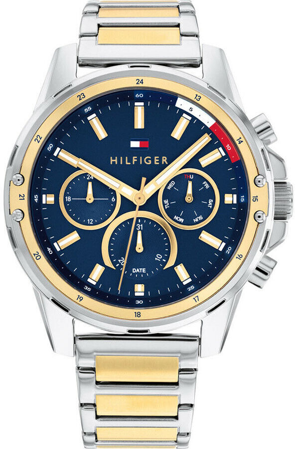Tommy Hilfiger Mason Chronograph Blue Dial Two Tone Steel Strap Watch For Men - 1791937 Buy Now By Tommy Hilfiger