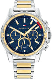 Tommy Hilfiger Mason Chronograph Blue Dial Two Tone Steel Strap Watch For Men - 1791937 Buy Now By Tommy Hilfiger