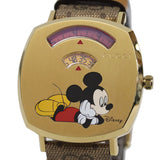 Gucci Grip Disney Mickey Mouse Gold Dial Brown Leather Strap Watch For Women - YA157420 Buy Now By Gucci