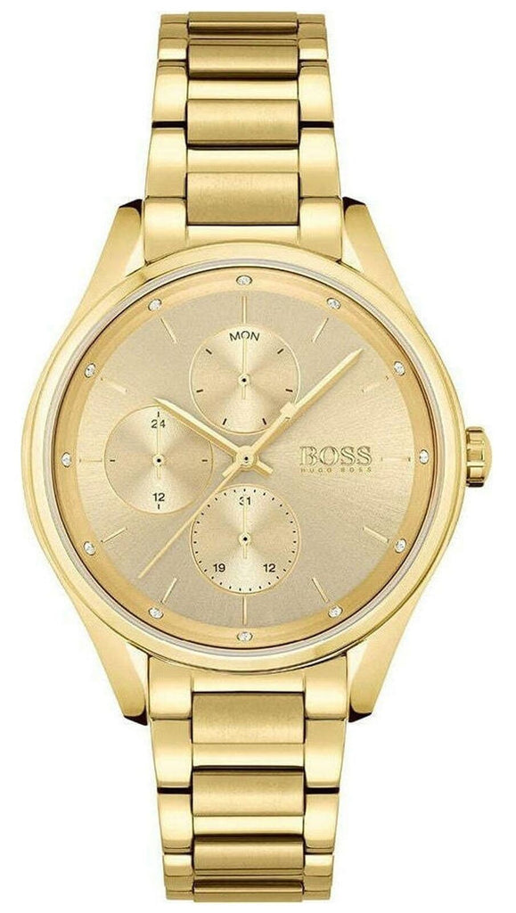 Hugo Boss Grand Course Gold Dial Gold Steel Strap Watch for Women - 1502584 Buy Now By Hugo Boss