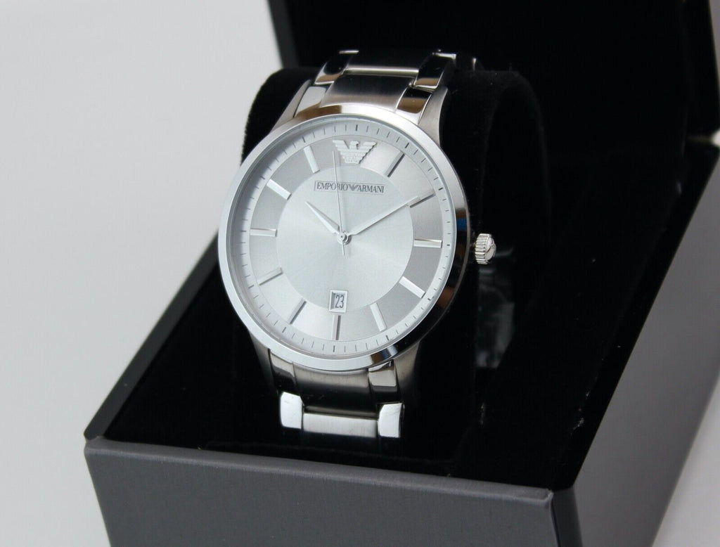 Emporio Armani Classic Quartz White Dial Silver Steel Strap Watch For Men - AR2430 Buy Now By Emporio Armani
