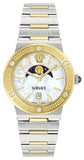 Versace Greca Logo Moonphase Mother of Pearl Dial Two Tone Steel Strap Watch for Women - VE7G00524 Buy Now By Versace