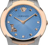 Versace Audrey Quartz Blue Dial Two Tone Steel Strap Watch for Women - VELR00619 Buy Now By Versace