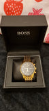 Hugo Boss Navigator Black Dial Gold Steel Strap Watch for Men - 1513531 Buy Now By Hugo Boss
