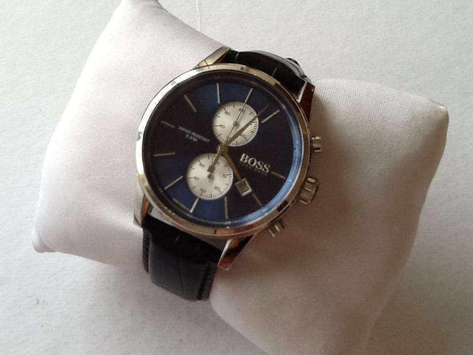 Hugo Boss Jet Blue Dial Black Leather Strap Watch for Men - 1513283 Buy Now By Hugo Boss