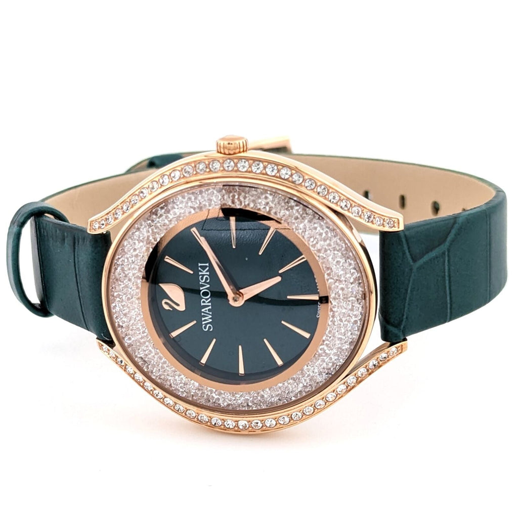 Swarovski Crystalline Aura Green Dial Green Leather Strap Watch for Women - 5644078 Buy Now By Swarovski