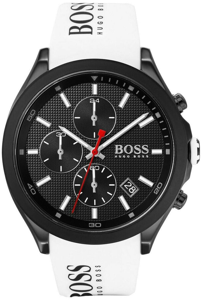 Hugo Boss Velocity Black Dial White Rubber Strap Watch for Men - 1513718 Buy Now By Hugo Boss