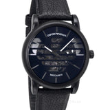 Emporio Armani Meccanico Quartz Black Dial Black Leather Strap Watch For Men - AR60032 Buy Now By Emporio Armani